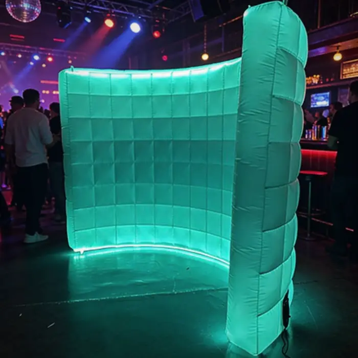 Glowing LED inflatable photo backdrop